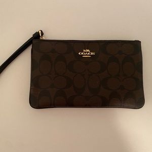 Coach Large Corner Zip Wristlet in Signature Canvas